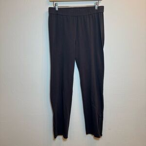 Eileen Fisher Dark Gray Pull on Zip Hem leggings Womens Small Pull On Stretch‎